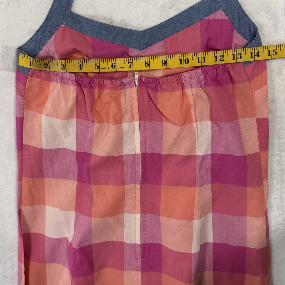 NWT Y2K Plaid Chambray Halter Dress Size S Pink Gingham Sundress Preppy Vintage - Picture 11 of 16